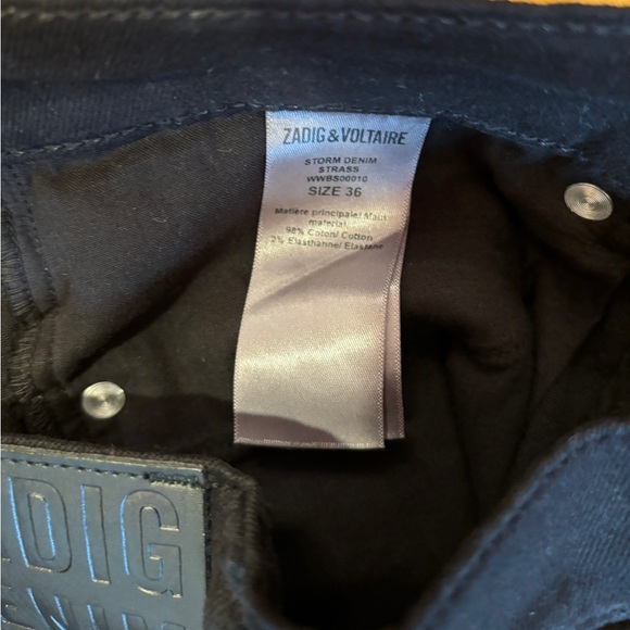 Zadig & Voltaire NWOT Storm Strass Crystal  Embellished Denim Shorts Sz 4 - Picture 7 of 7